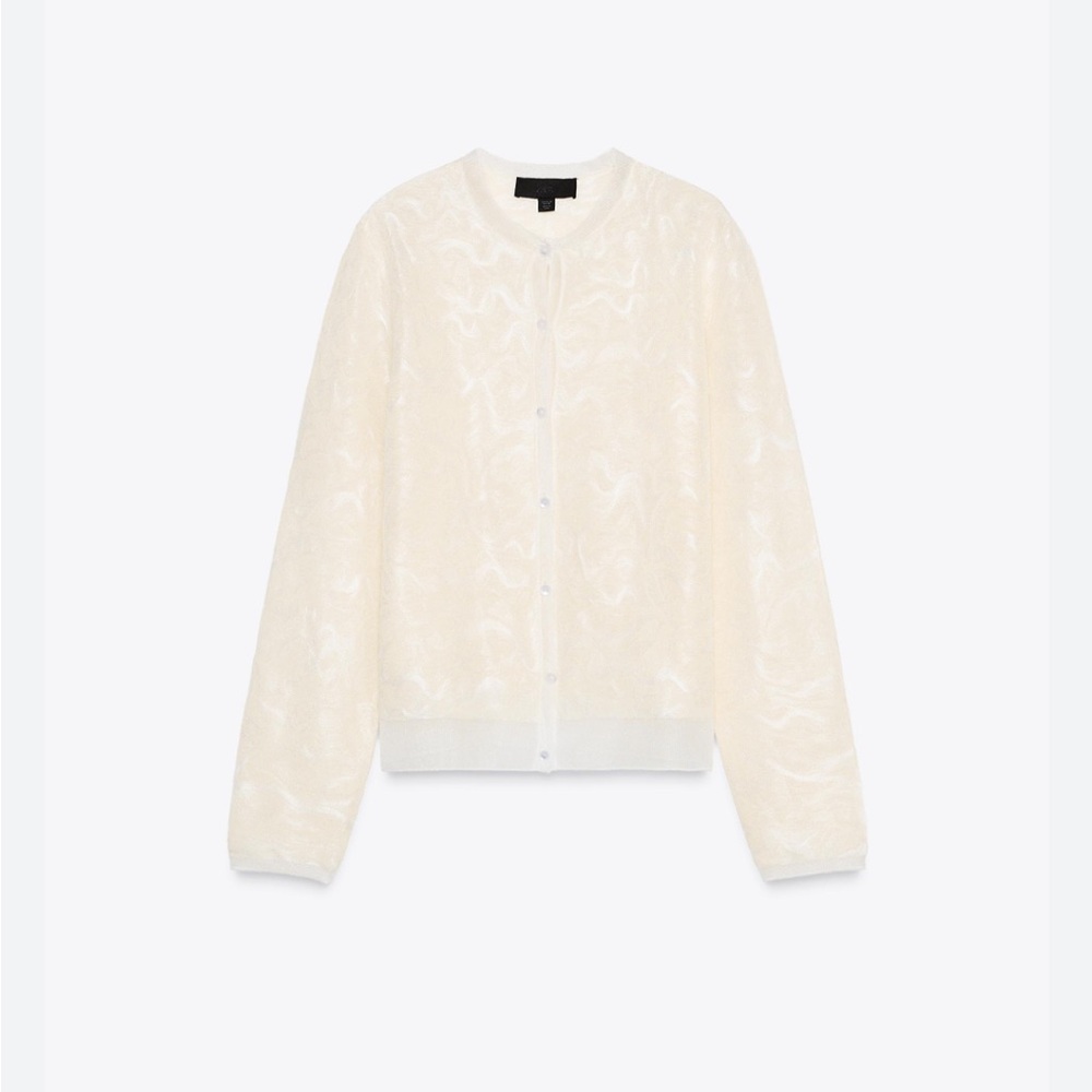 Zara NWT jacquard knit cardigan 4737/004 - Picture 2 of 8